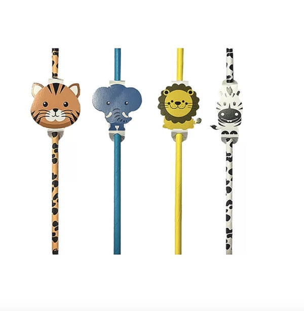 PK 10 Animal Paper Straws